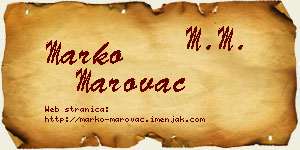 Marko Marovac vizit kartica